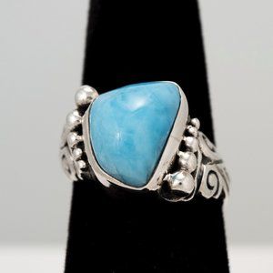 Larimar and Sterling Silver Ring     (L 2)